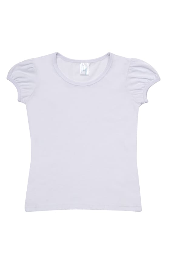 Girls Short Puff Sleeve T-shirt