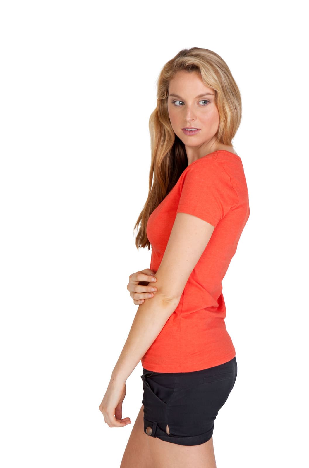 Womens Marl V-neck T-shirt