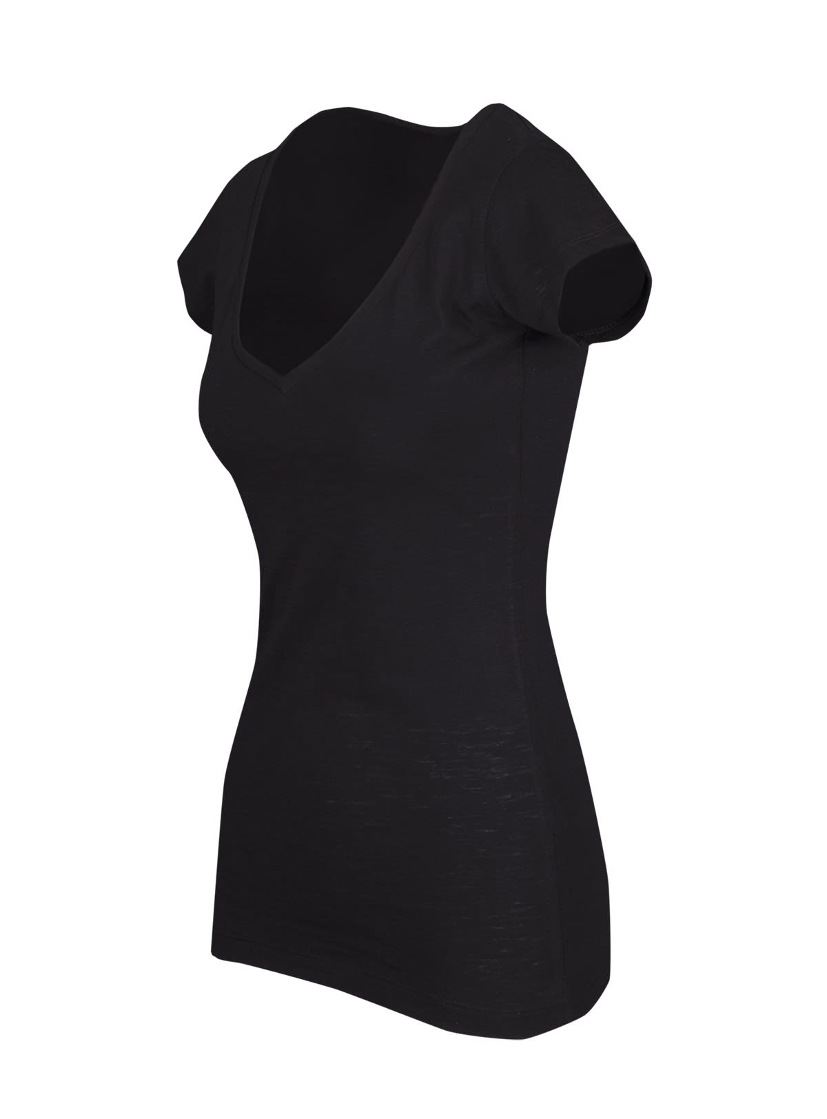 Women's Raw Cotton Wave V Neck Tshirt
