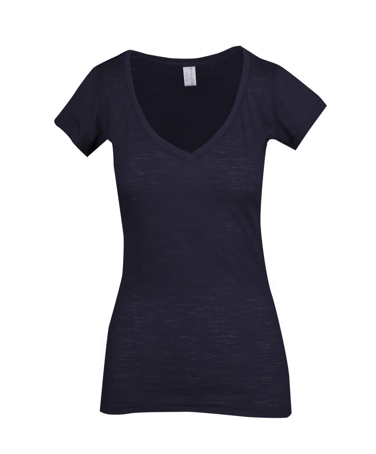 Women's Raw Cotton Wave V Neck Tshirt
