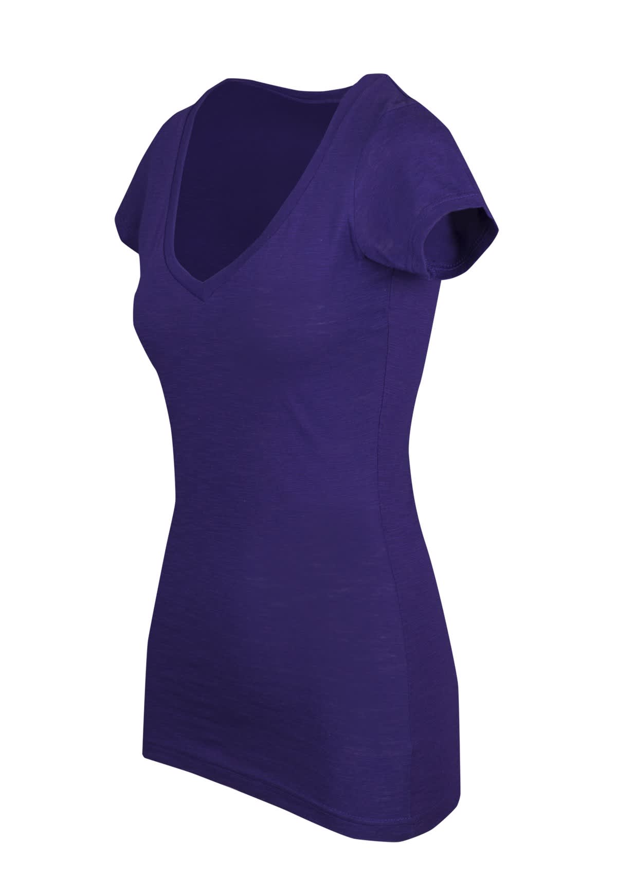 Women's Raw Cotton Wave V Neck Tshirt