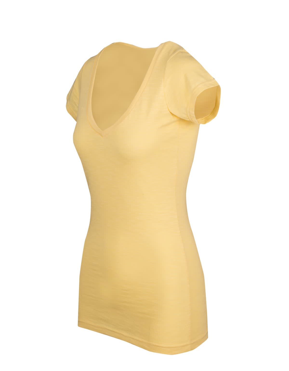 Women's Raw Cotton Wave V Neck Tshirt