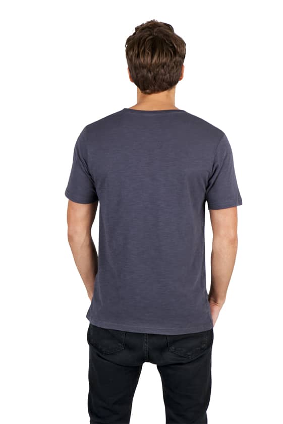 Men's / Unisex Raw Cotton Wave V Neck T-shirt