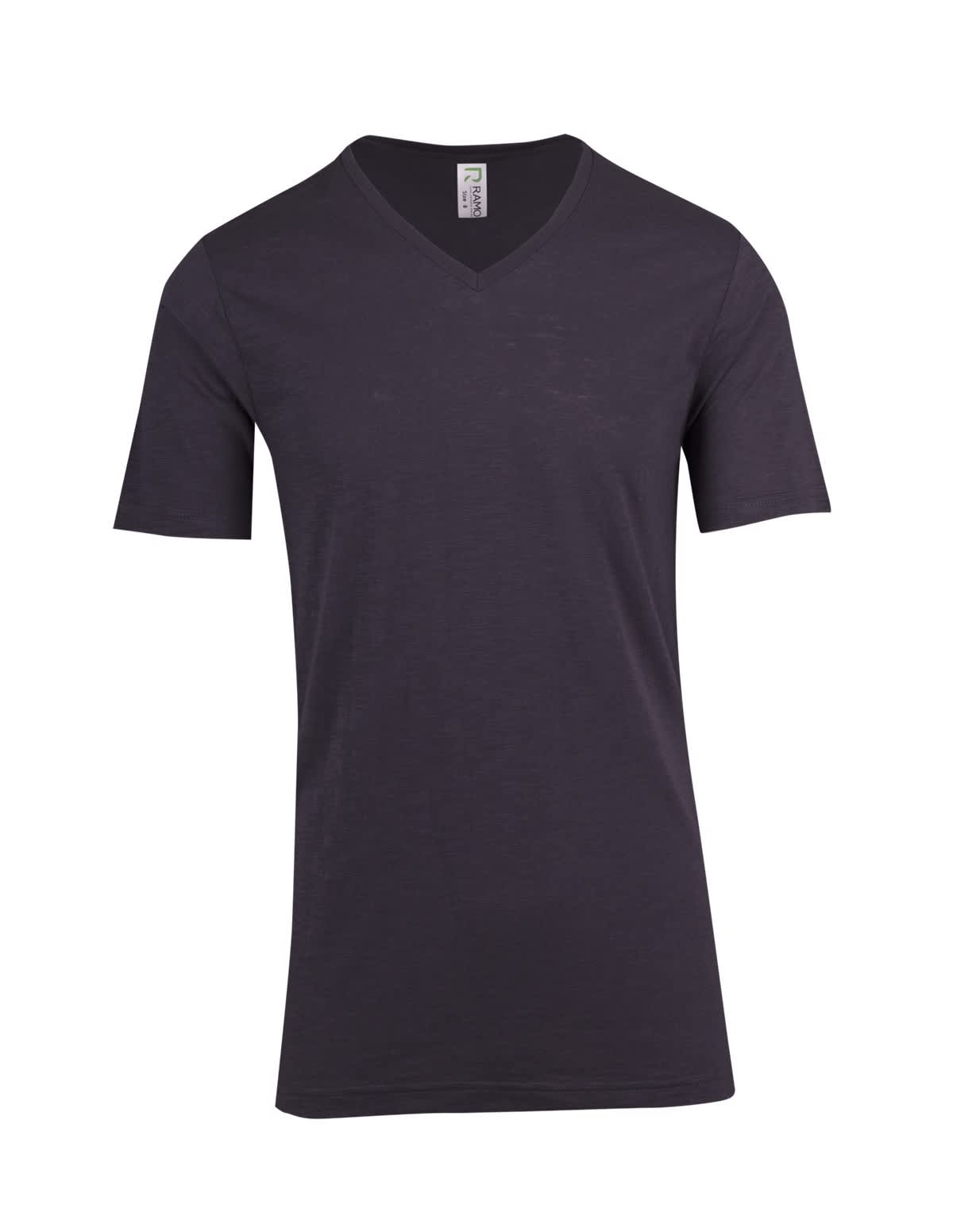Men's / Unisex Raw Cotton Wave V Neck T-shirt