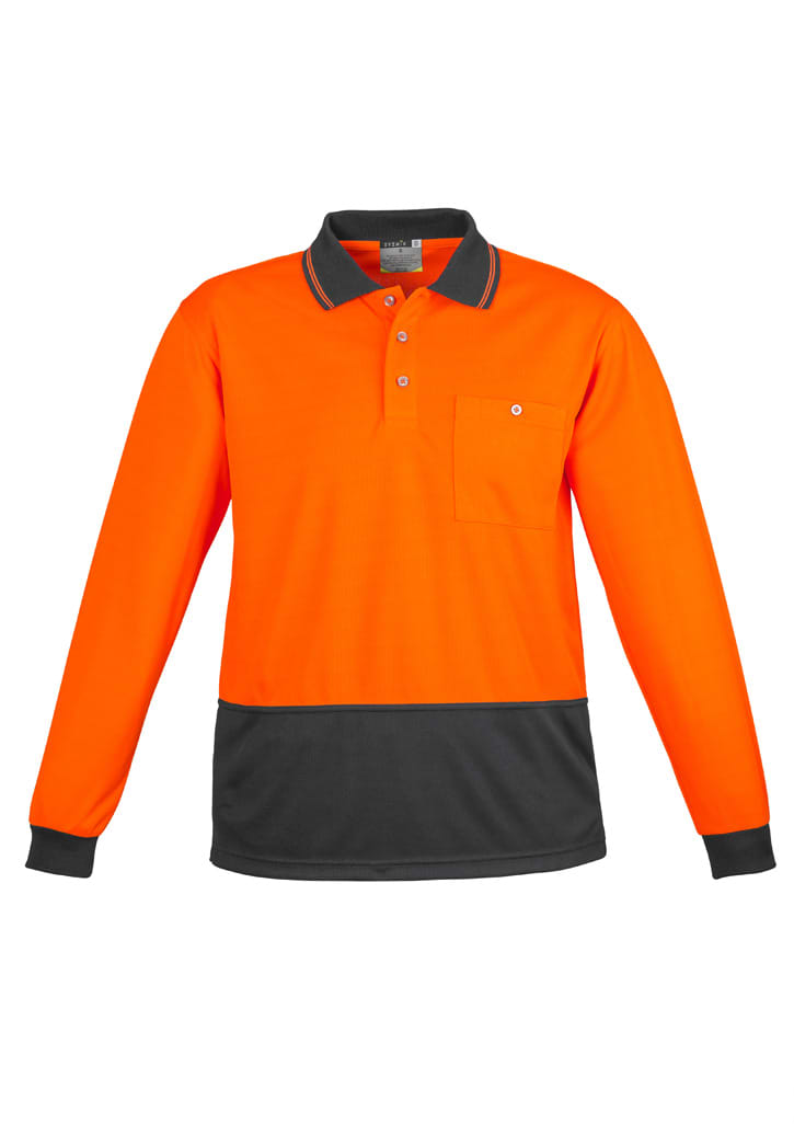 Unisex Hi Vis Basic Long Sleeve Polo