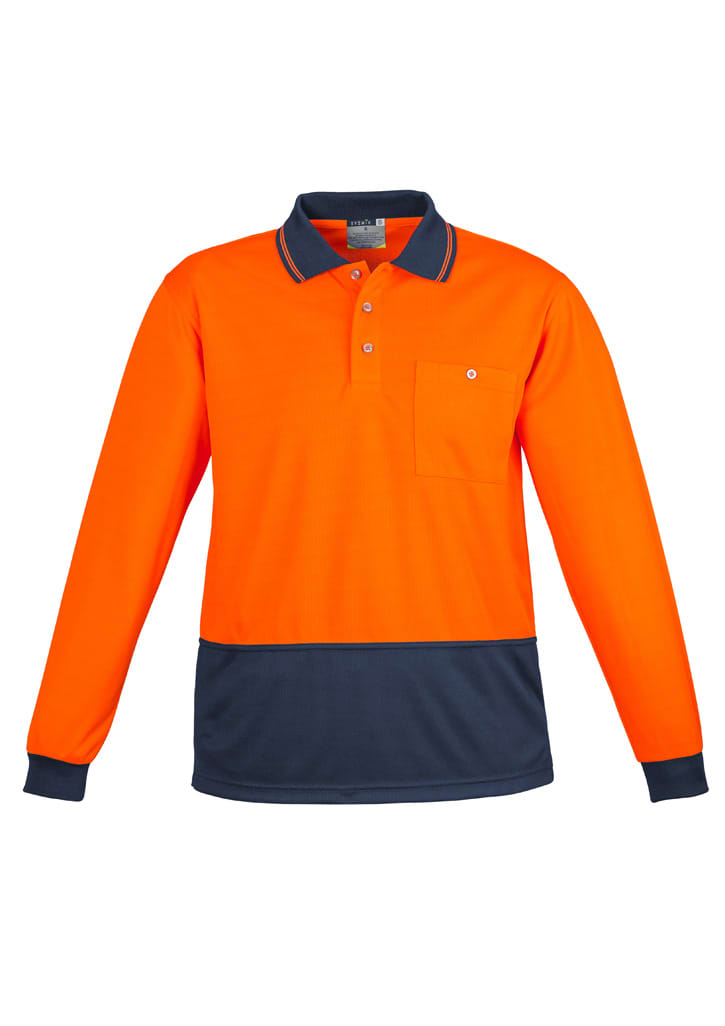 Unisex Hi Vis Basic Long Sleeve Polo