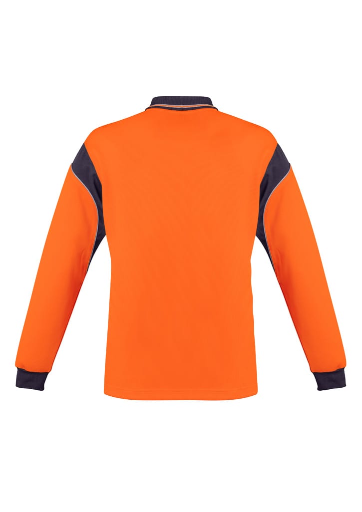 Mens Hi Vis Aztec Long Sleeve Polo
