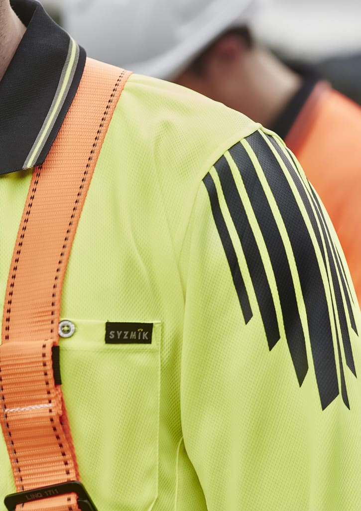 Mens Hi Vis Flux Long Sleeve Polo