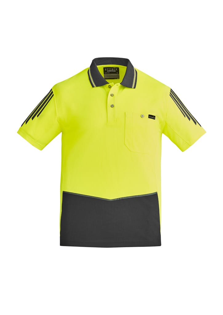 Mens Hi Vis Flux Short Sleeve Polo