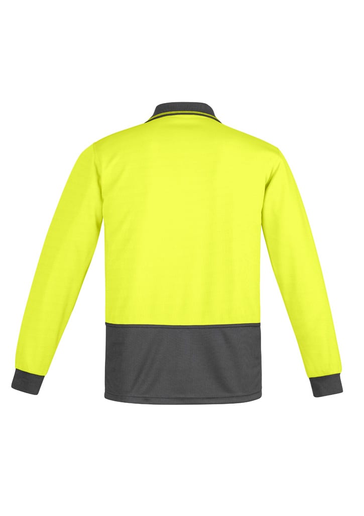 Mens Hi Vis Comfort Back Long Sleeve Polo