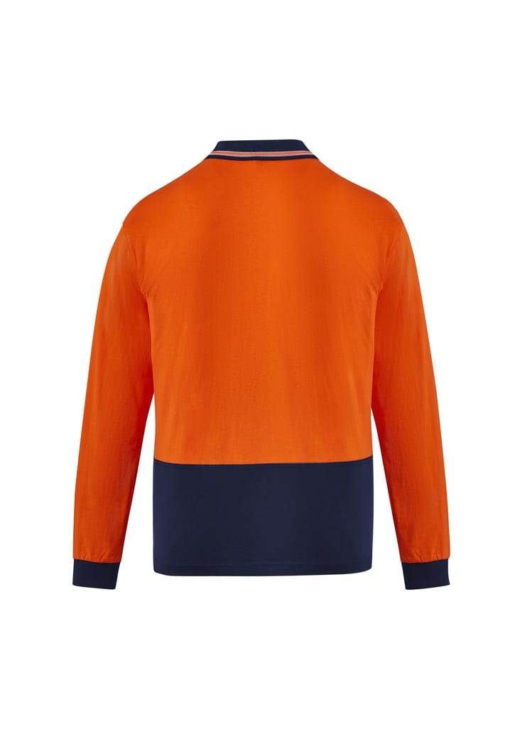 Mens Hi Vis Cotton Long Sleeve Polo