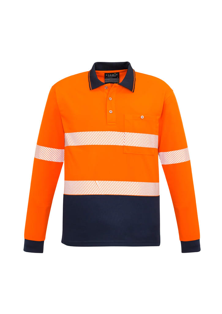 Unisex Hi Vis Segmented Tape Long Sleeve Polo