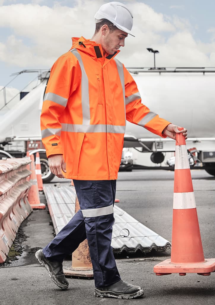 Mens Hi Vis X Back Heavy Duty Waterproof Jacket