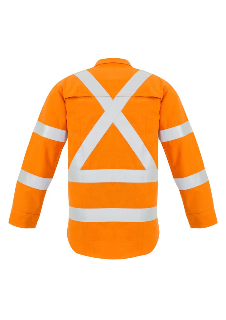 Mens Red Flame Hi Vis X Back Shirt
