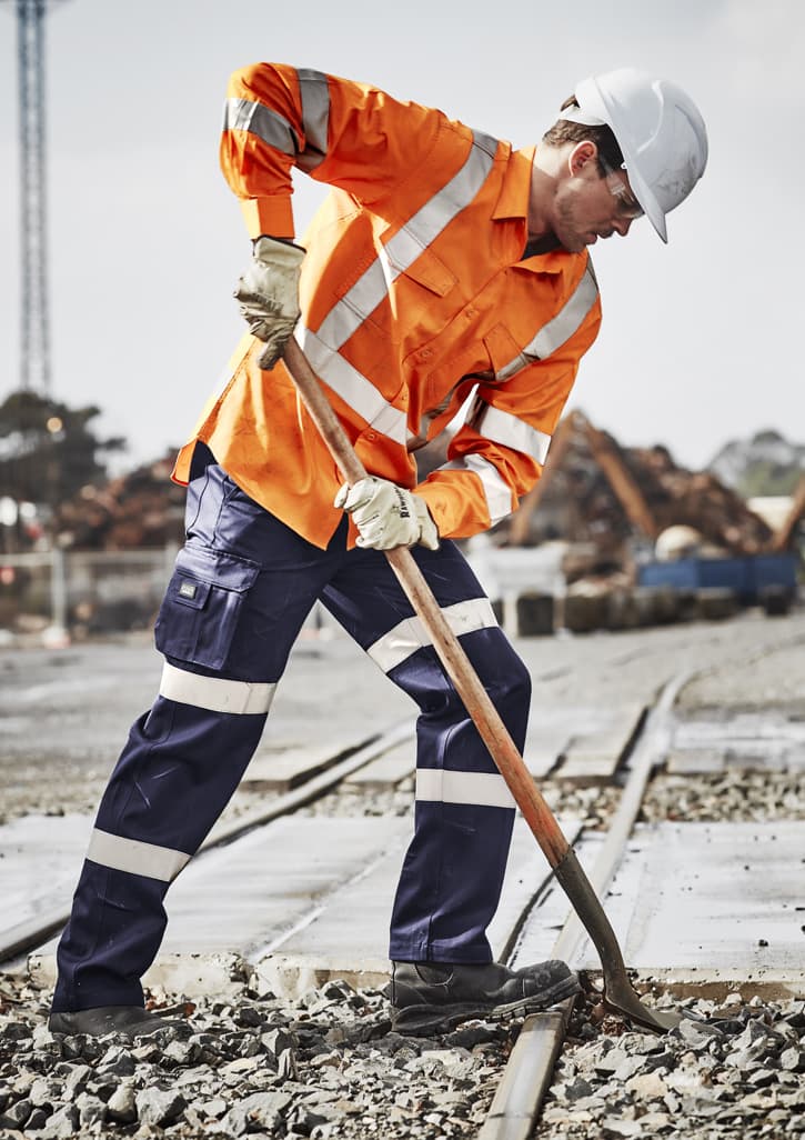 Mens Hi Vis X Back Taped Long Sleeve Shirt