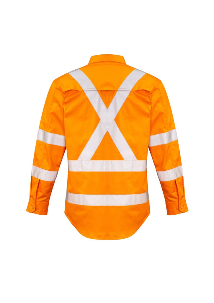 Mens Hi Vis X Back NSW Rail Taped Shirt