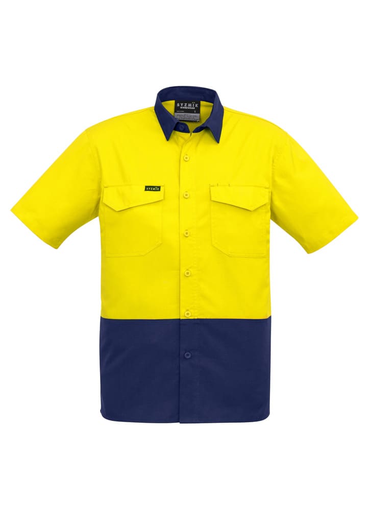 Mens Rugged Cooling Hi Vis Short Sleeve Shirt