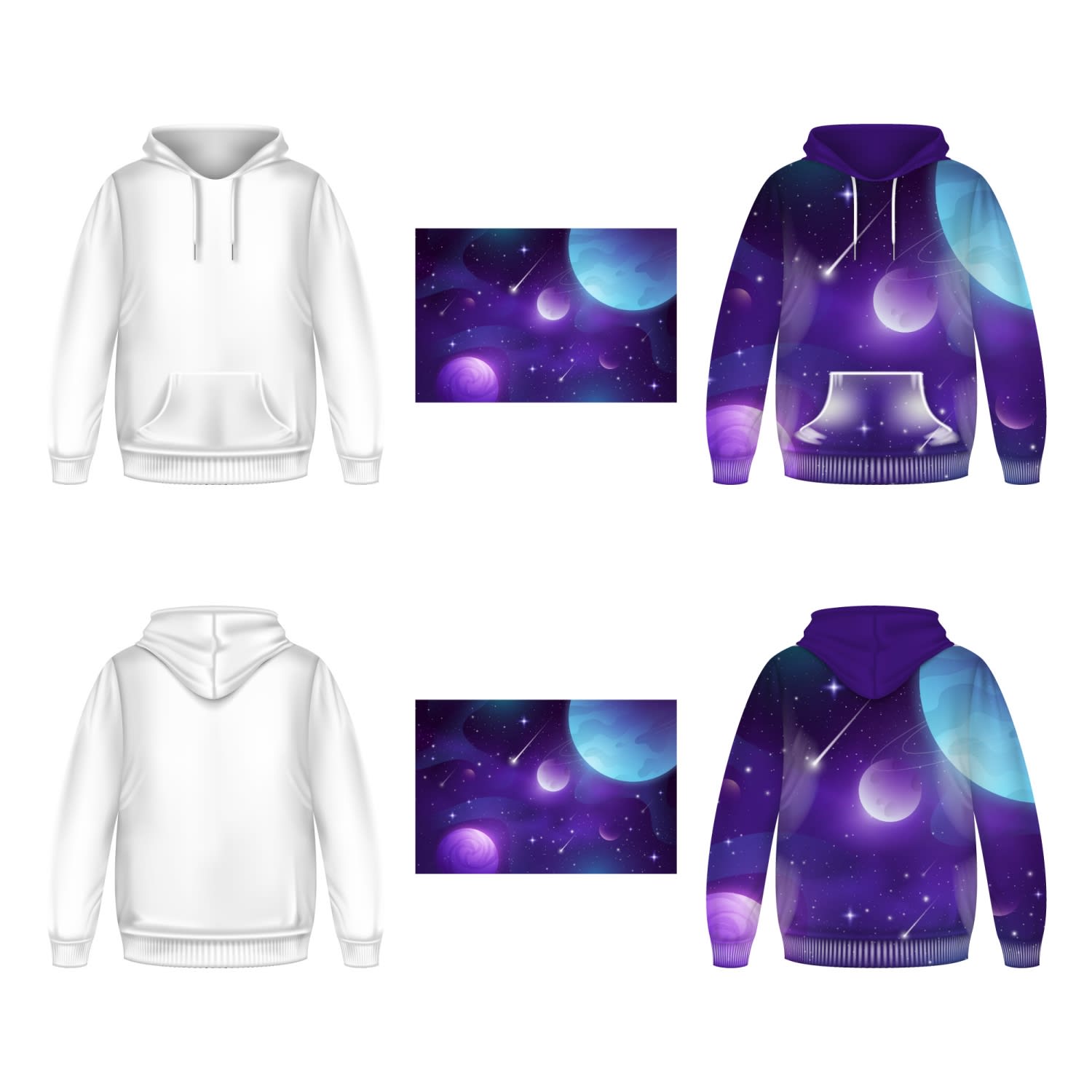Unisex Adults Polyester Spandex Sublimated Hoodie With Pocket