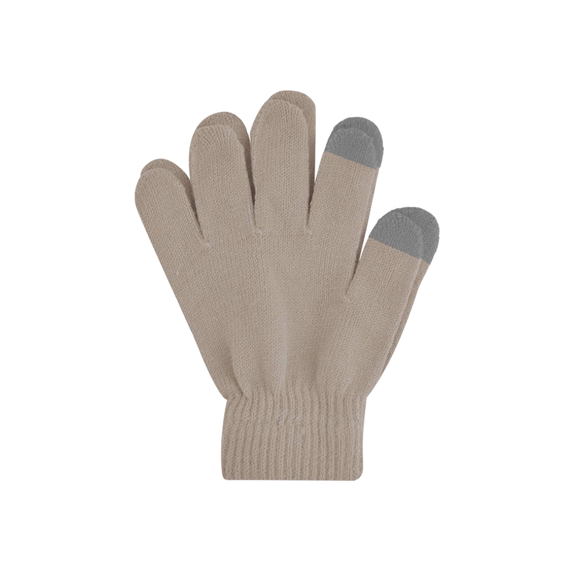 Adults Plain Knitted Gloves with Woven Label