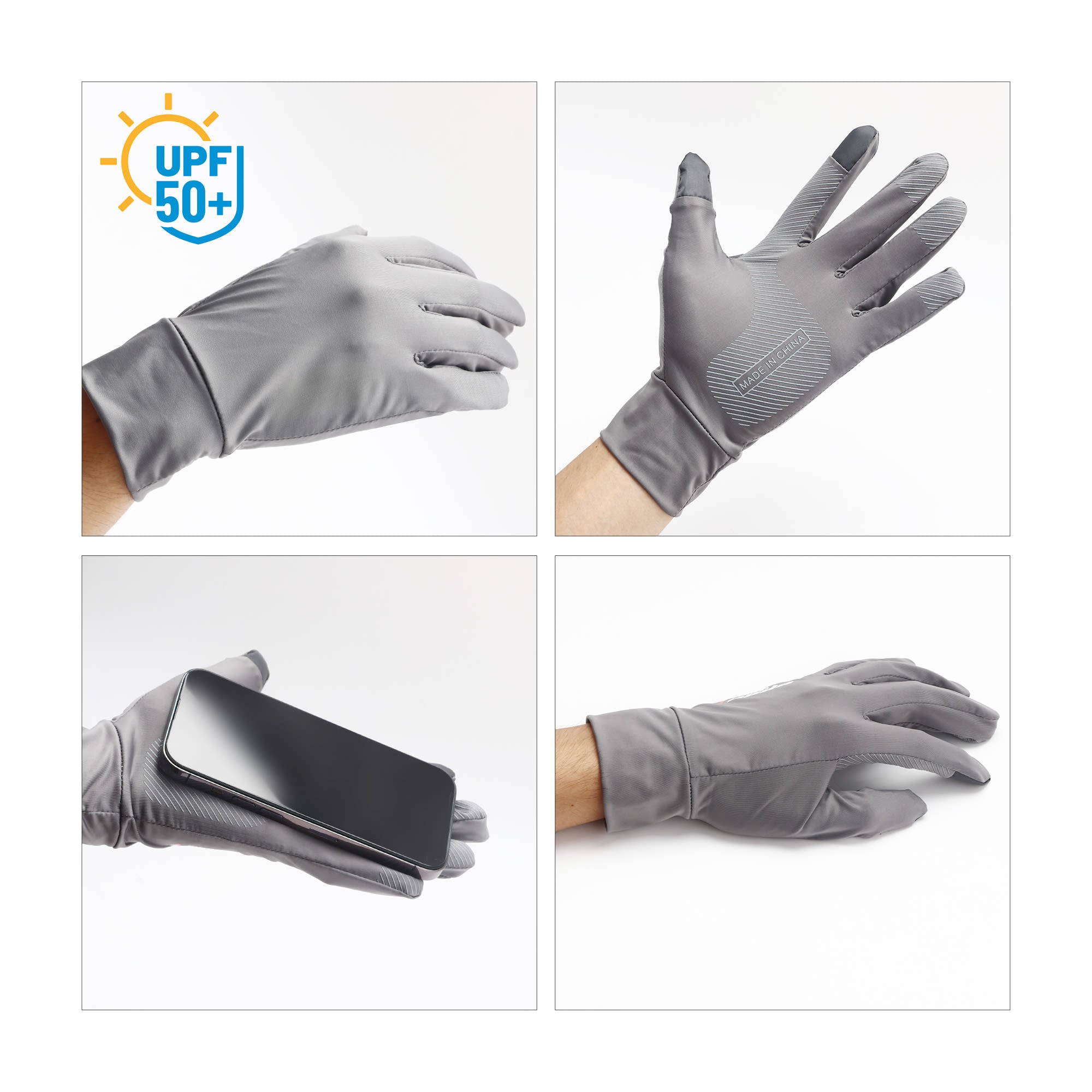 Sun Protective Touchscreen Full Finger Gloves