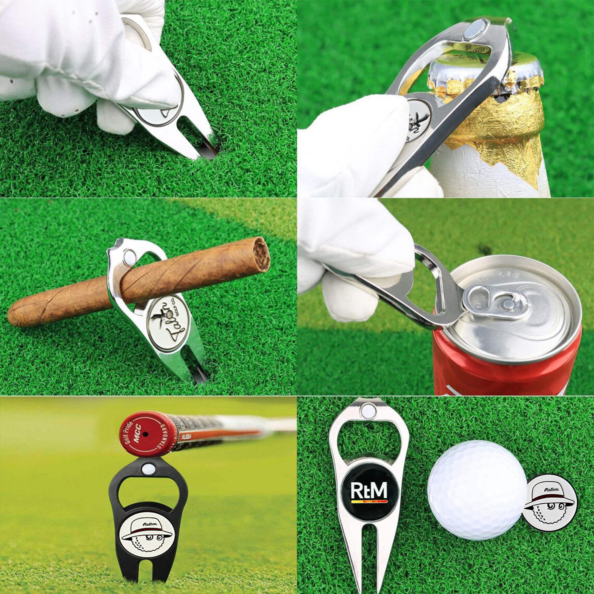 Golf Divot with Ball Marker and Bottle Opener
