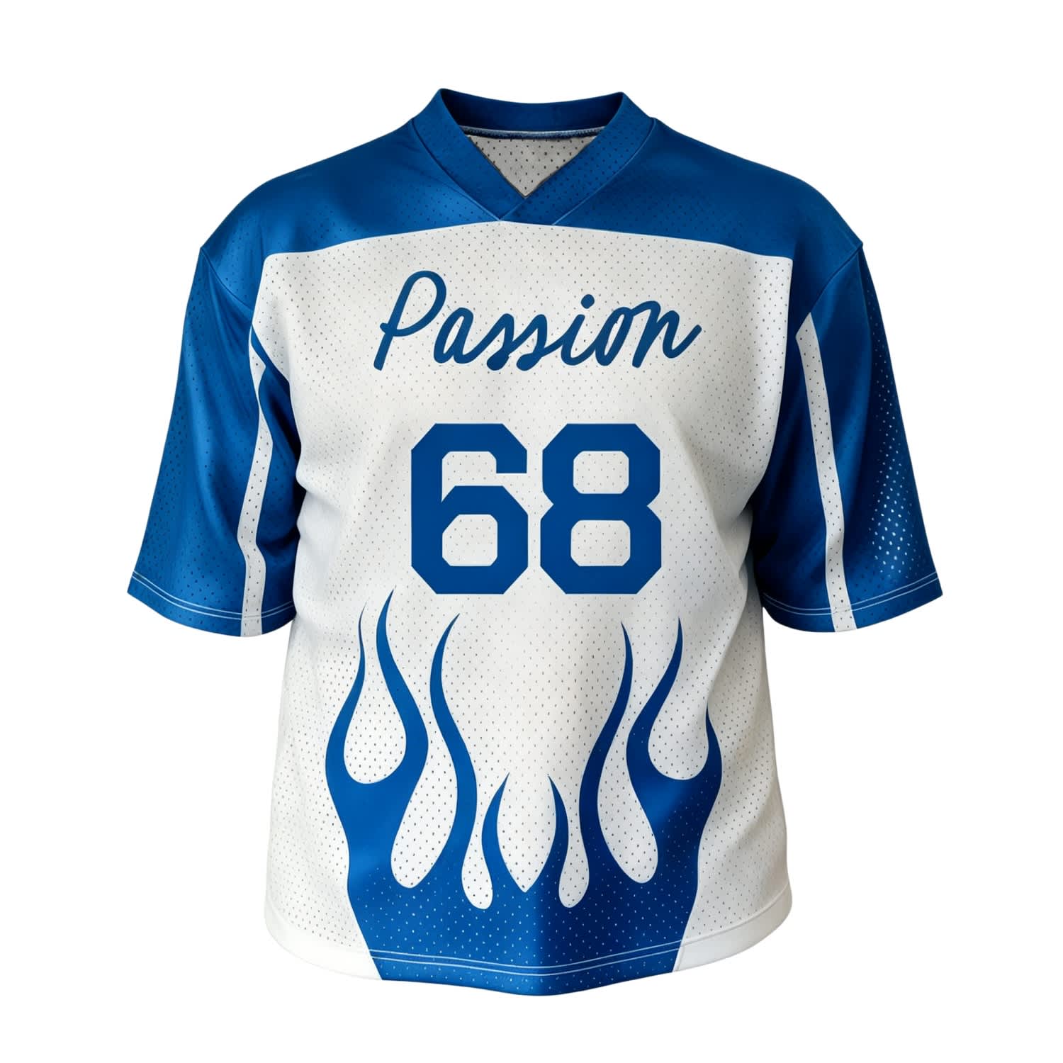 Polyester Spandex Mesh Sublimation V-neck Splicing Retro Jersey