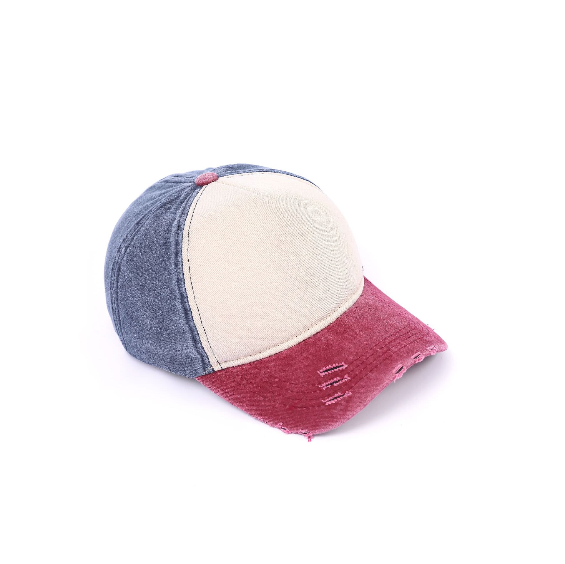 5 Panel Distressed Cotton Baseball Cap