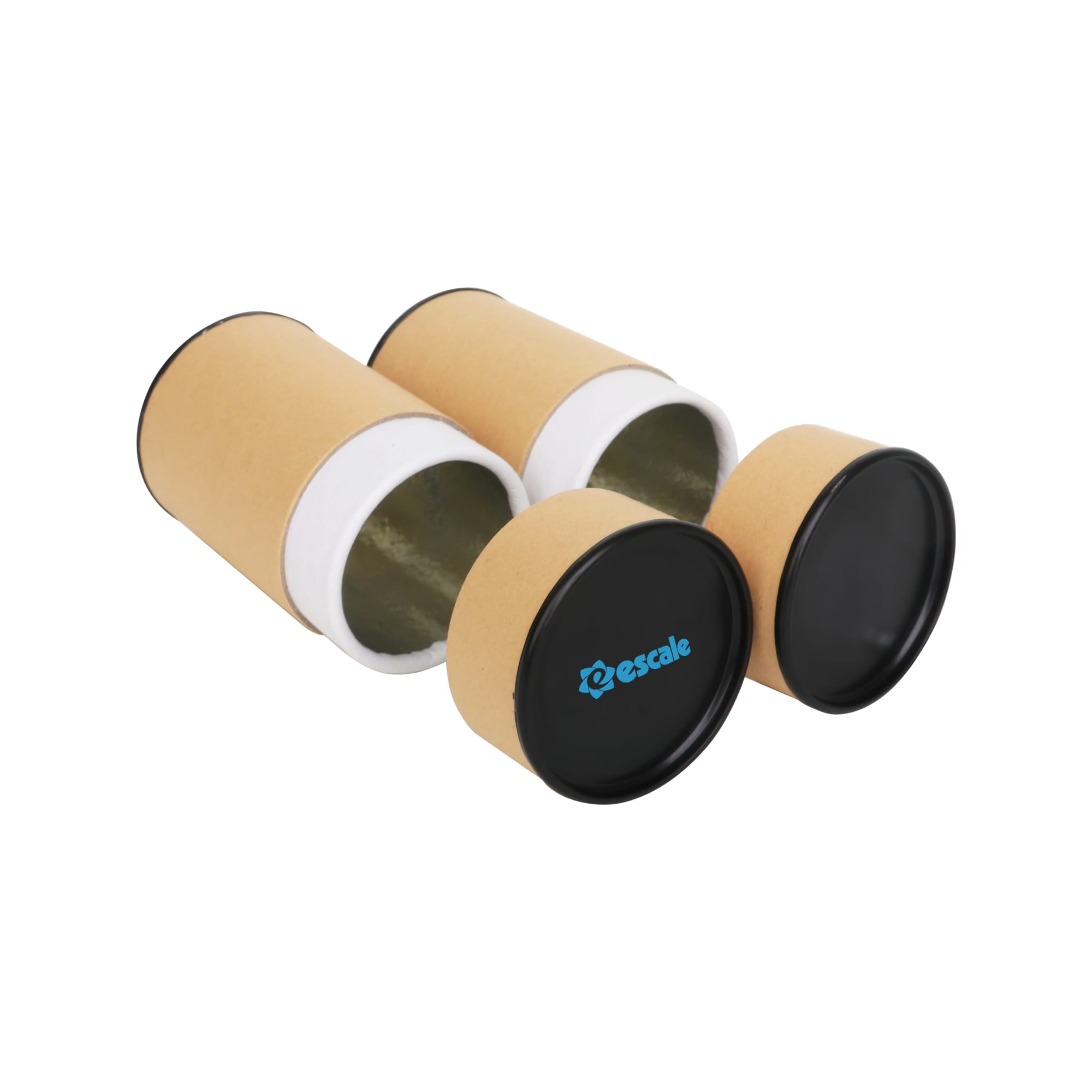 Medium Kraft Paper Cylinders with Black Lid (65 x 90mm)