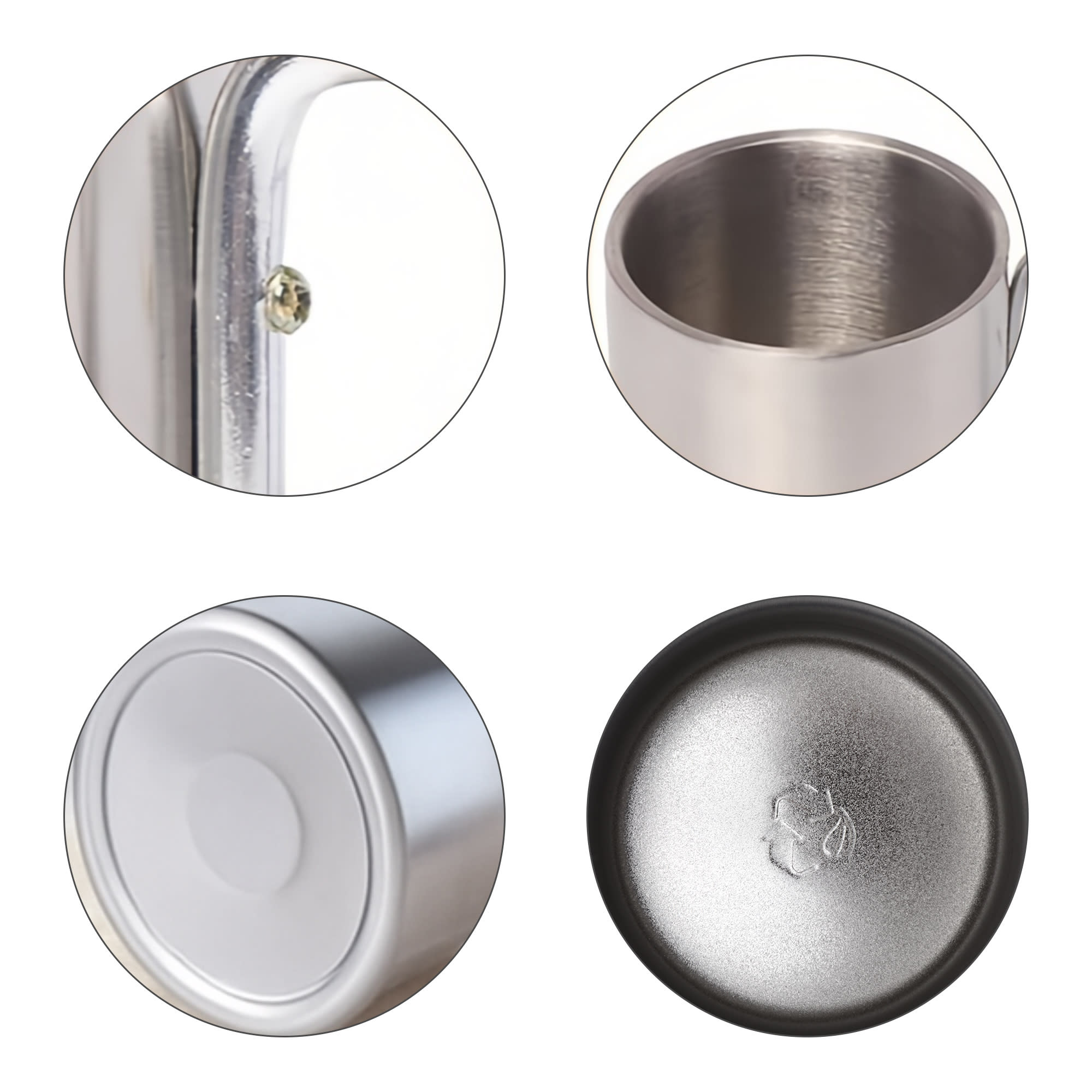 200ML Recycled Stainless Steel Double Walled Mug with Carabiner Handle