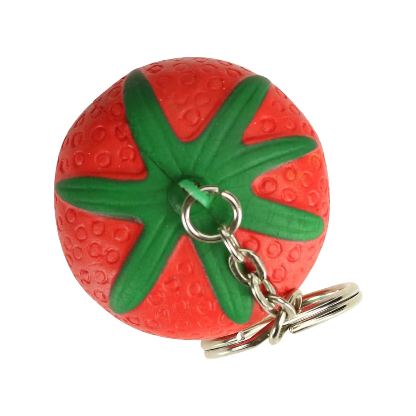 Keyring with Strawberry Stress Reliever