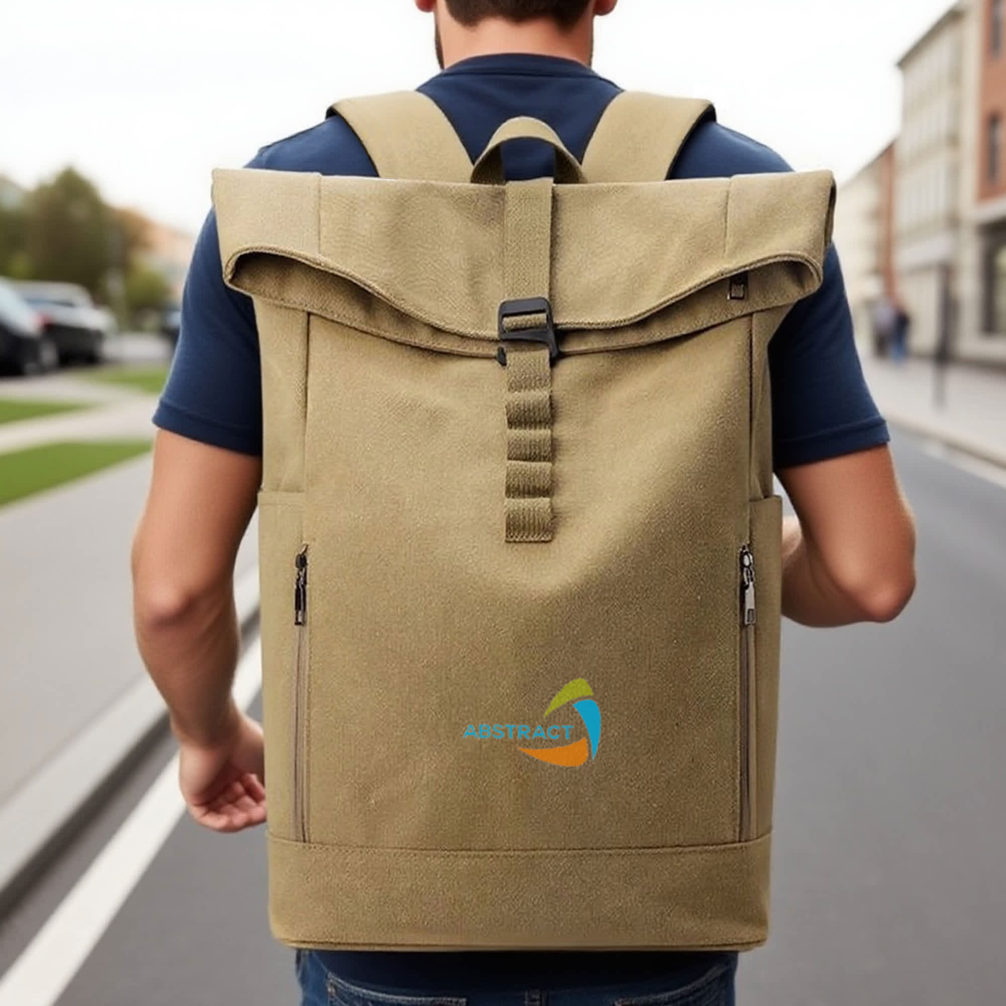 Canvas Roll Top Vintage Backpack