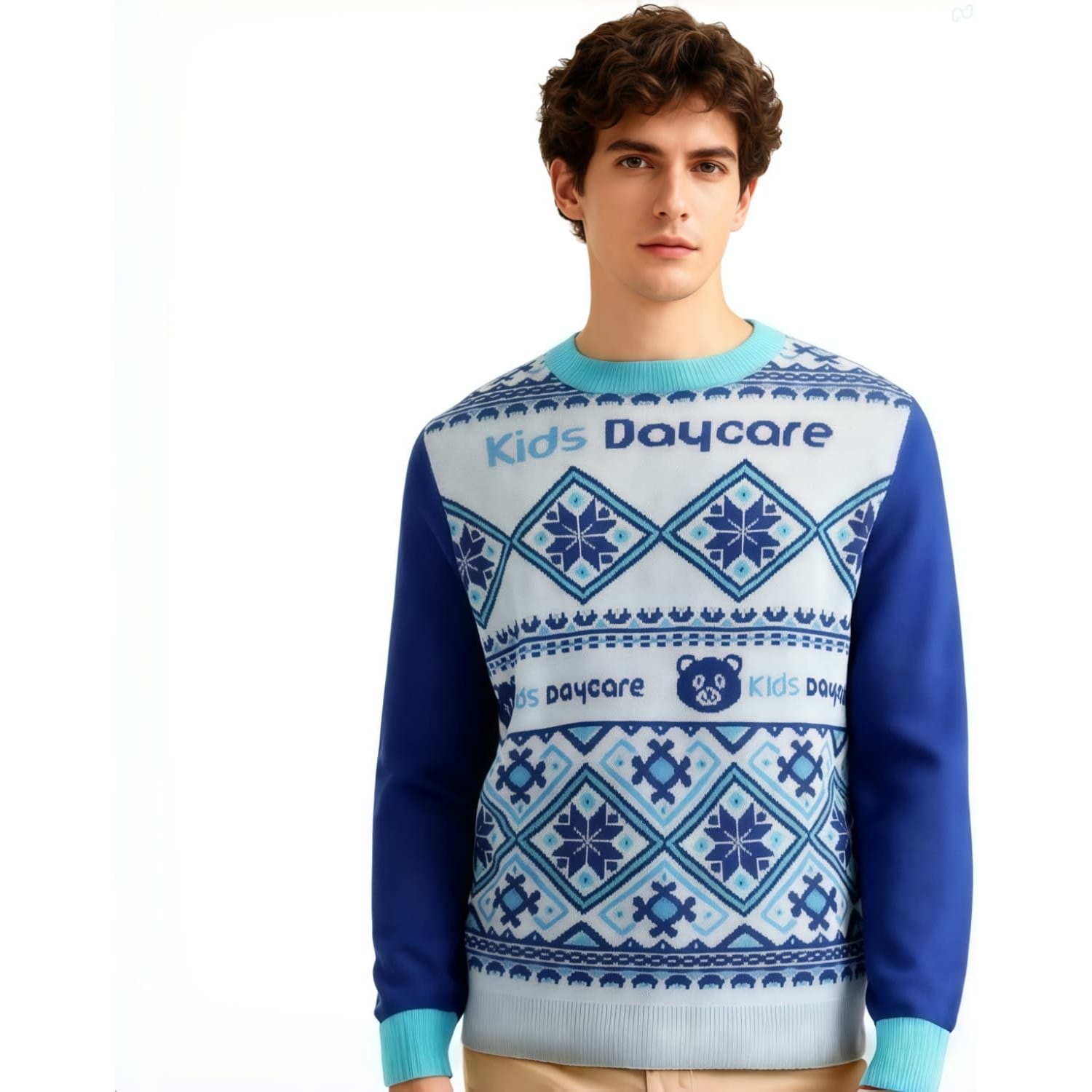 Unisex Acrylic Cotton Jacquard Sweater