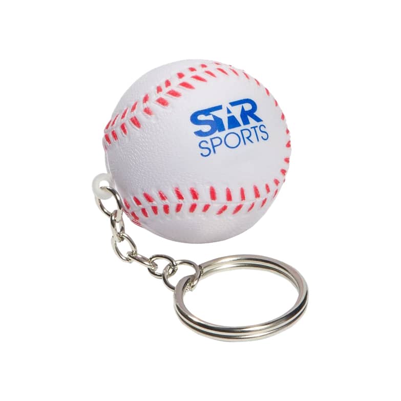 Keyring with Baseball Stress Reliever
