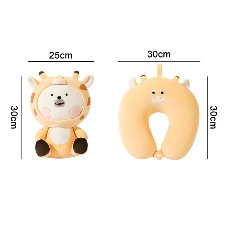 Sitting Animal Shaped 2 In 1 Travel Pillow