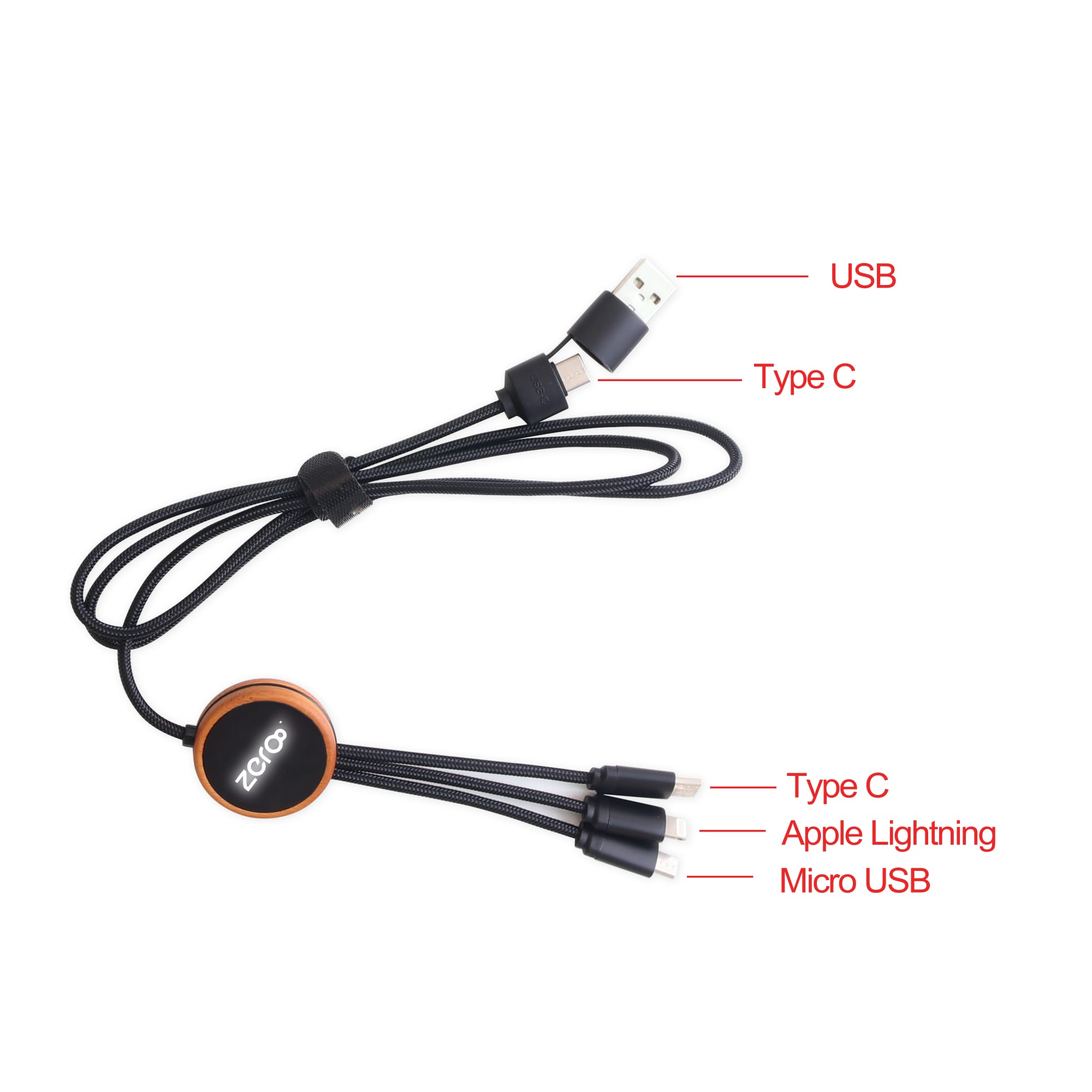Long Light Up Charging Cable - Round Shape