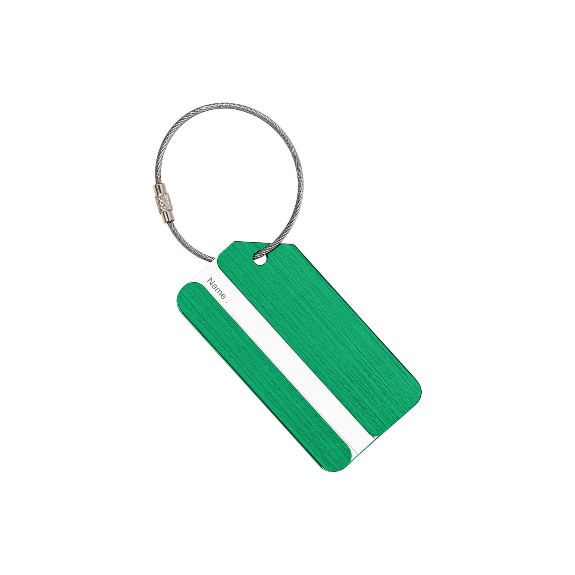 Square Brushed Aluminium Luggage Tag
