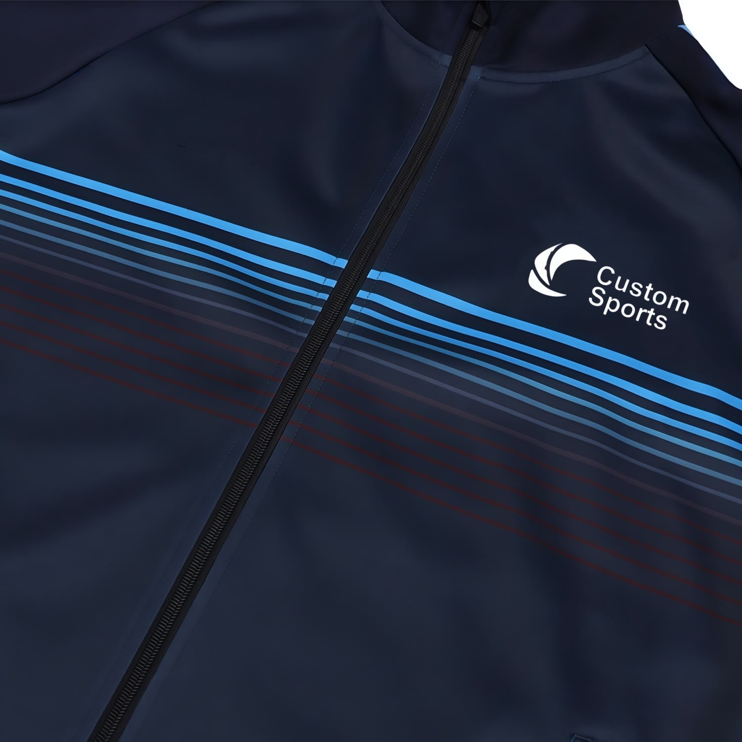 Polyester Spandex Sublimated Stand-Up Collar Full Zip Raglan Jacket