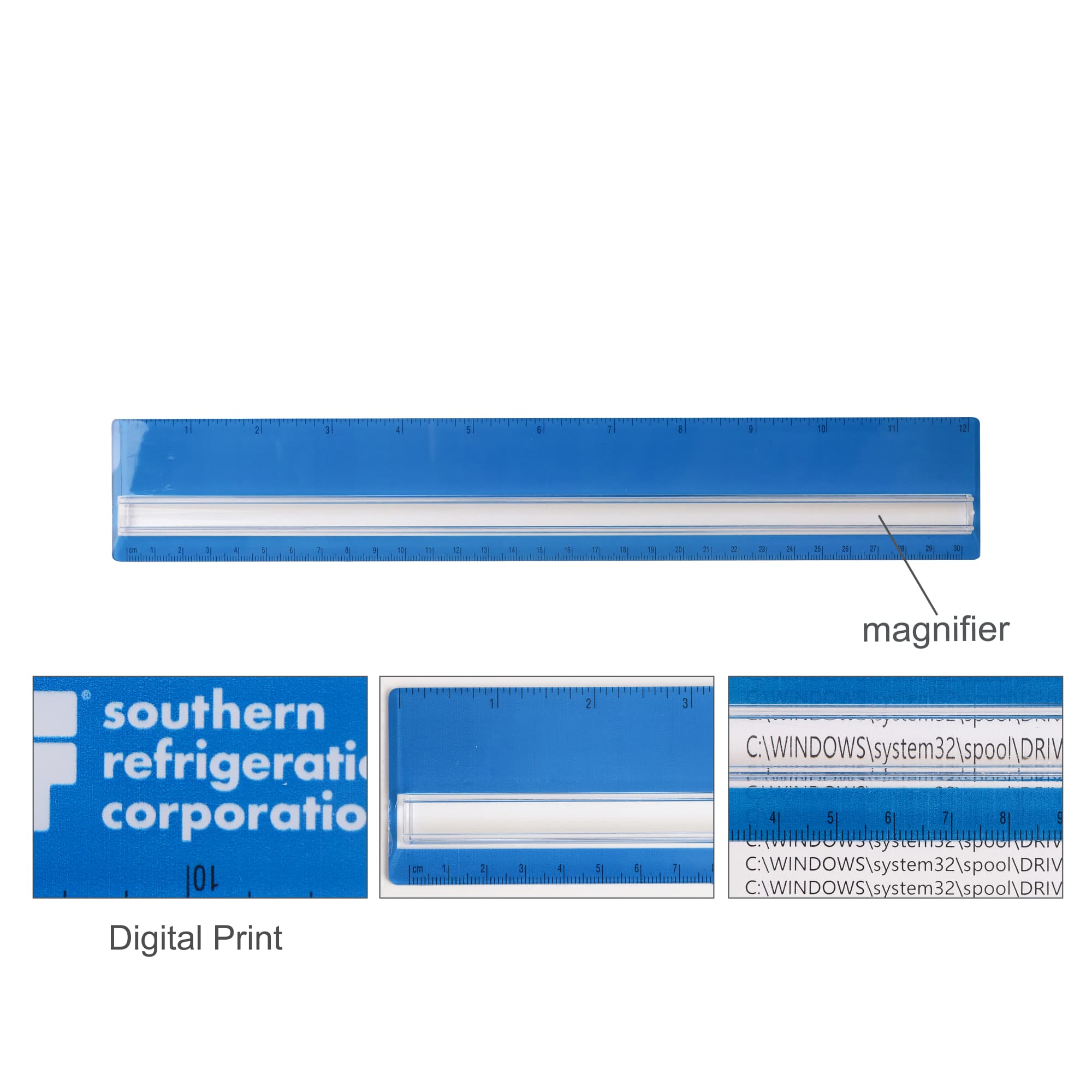 Dual Scale 30CM Magnifying Ruler