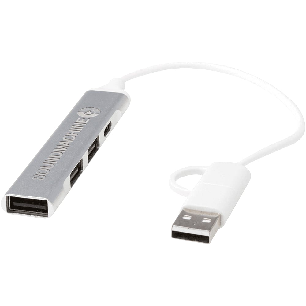 Alkaid 4-Port Recycled Aluminium USB-A & Type-C Hub w/ Dual Input