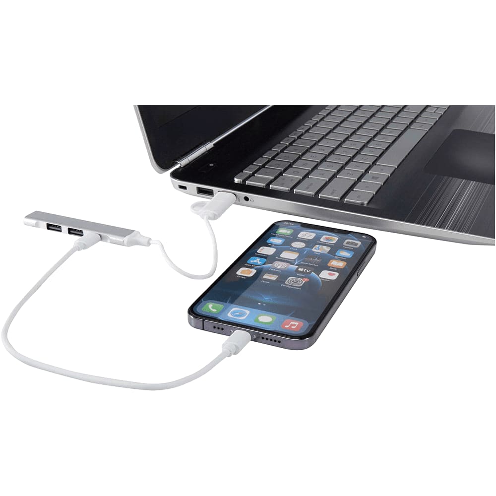 Alkaid 4-Port Recycled Aluminium USB-A & Type-C Hub w/ Dual Input