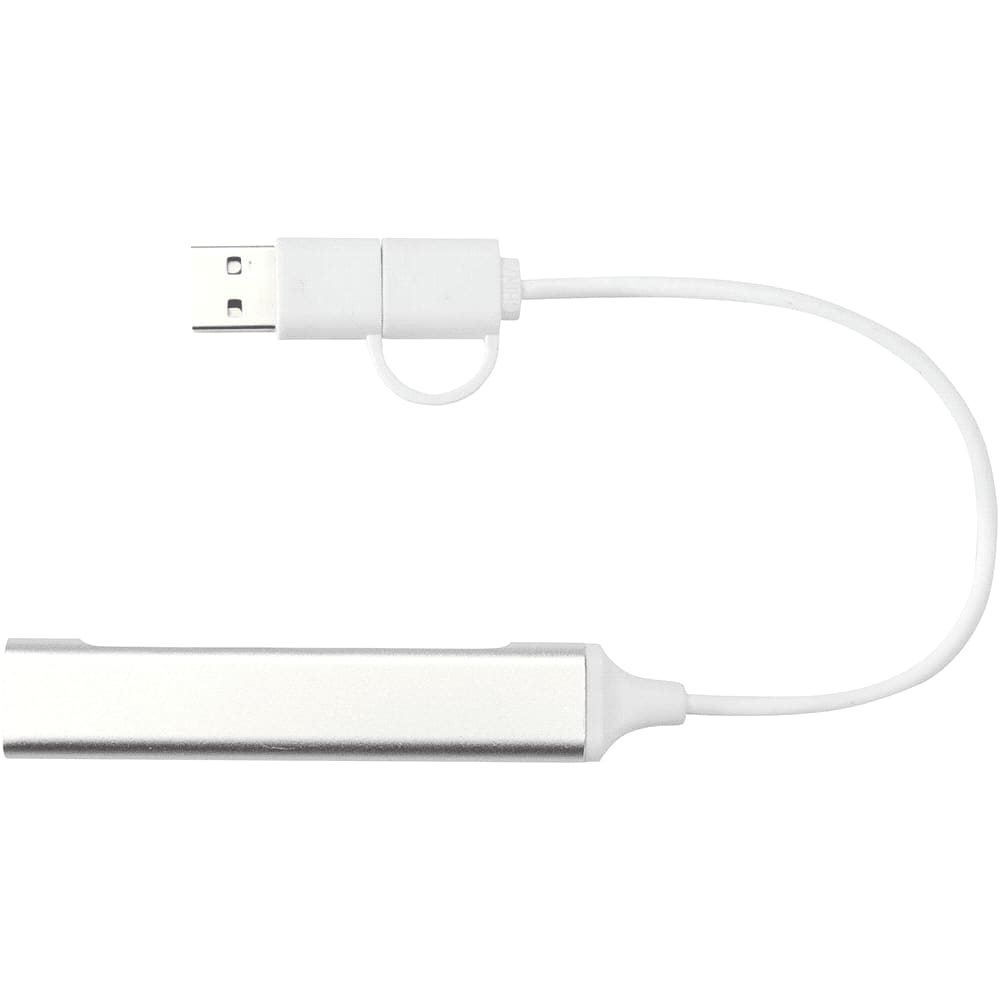 Alkaid 4-Port Recycled Aluminium USB-A & Type-C Hub w/ Dual Input