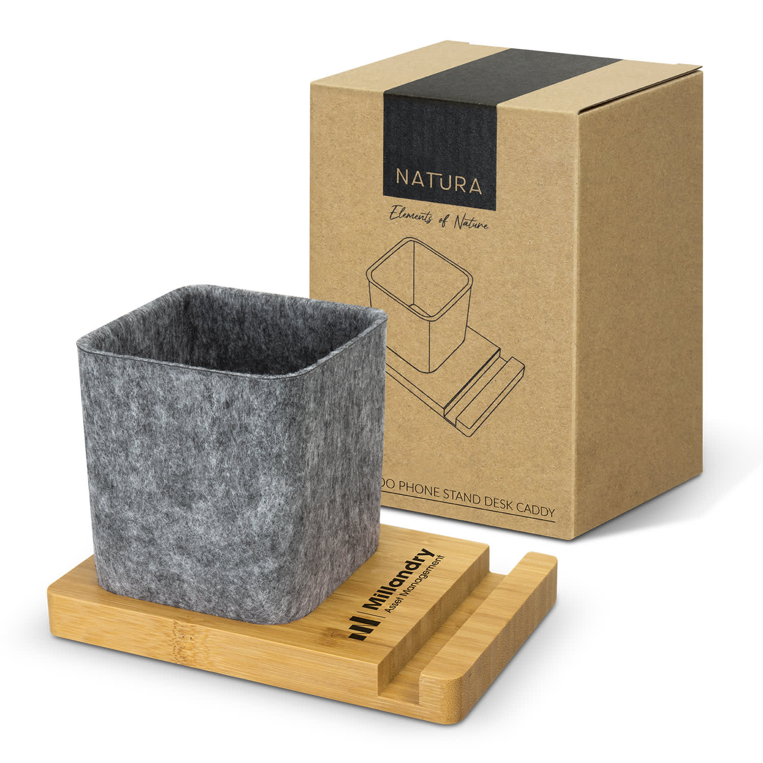 NATURA Bamboo Phone Stand Desk Caddy