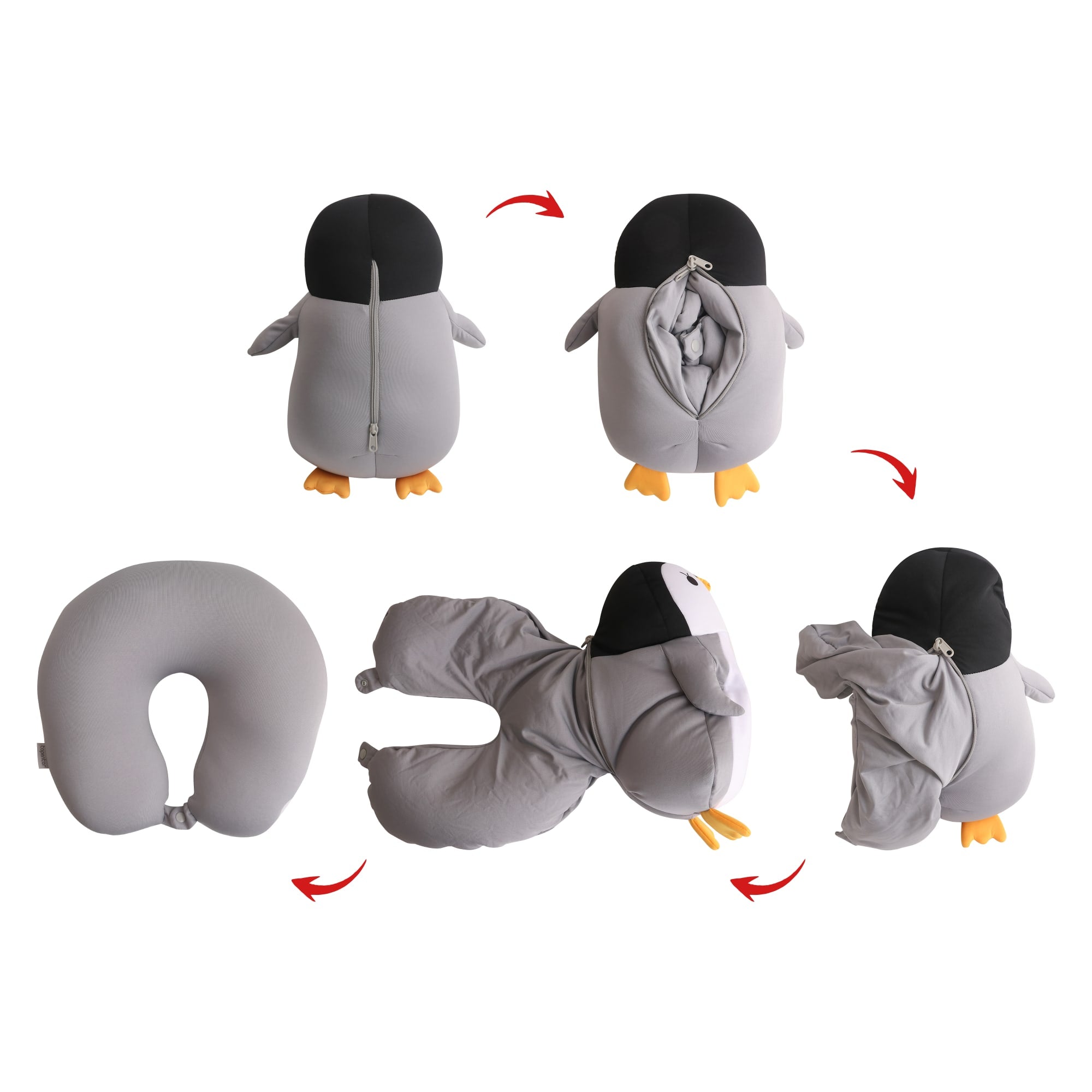 Penguin Shaped 2 In 1 Travel Pillow