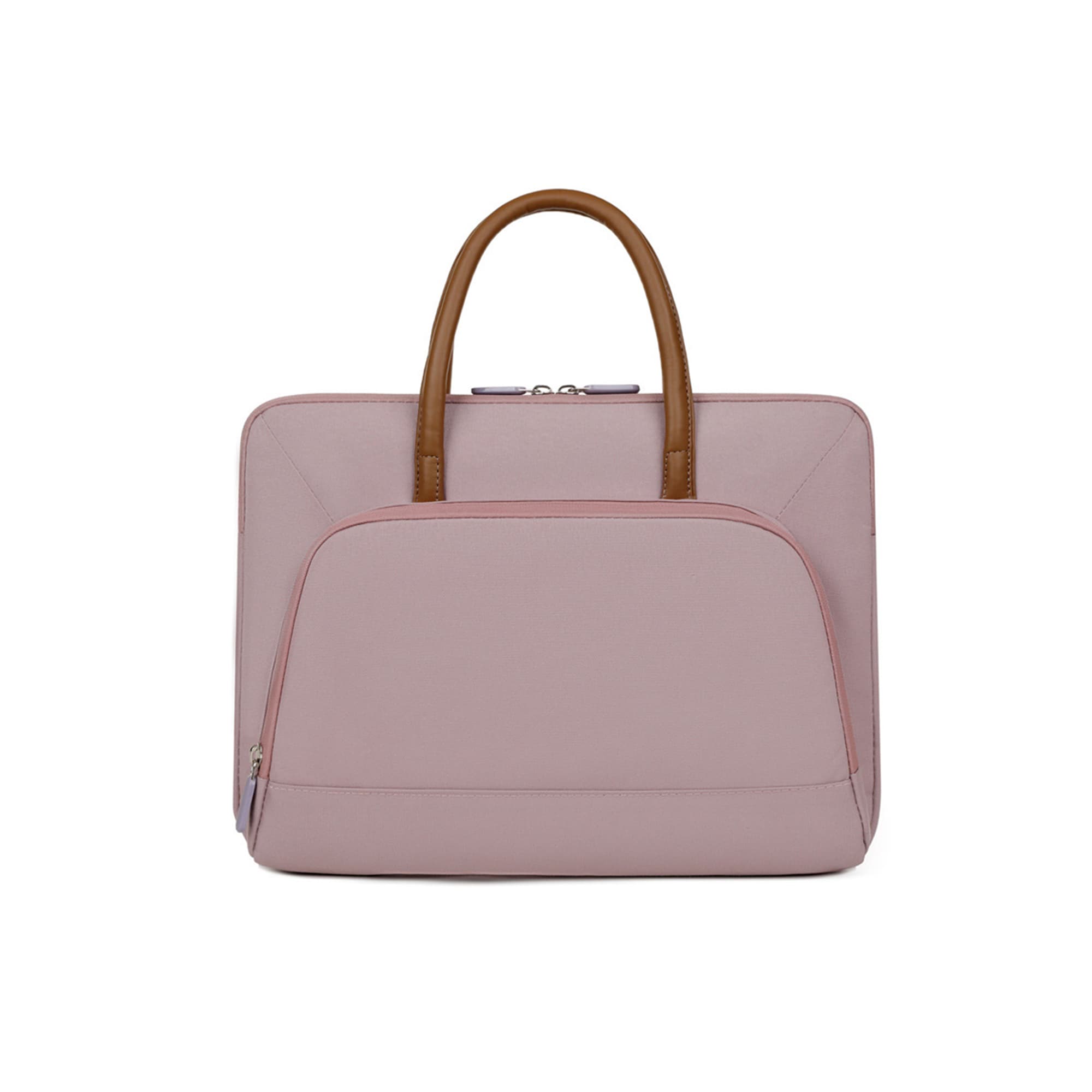 PU Handle Laptop Bag with Zippered Outer Pocket