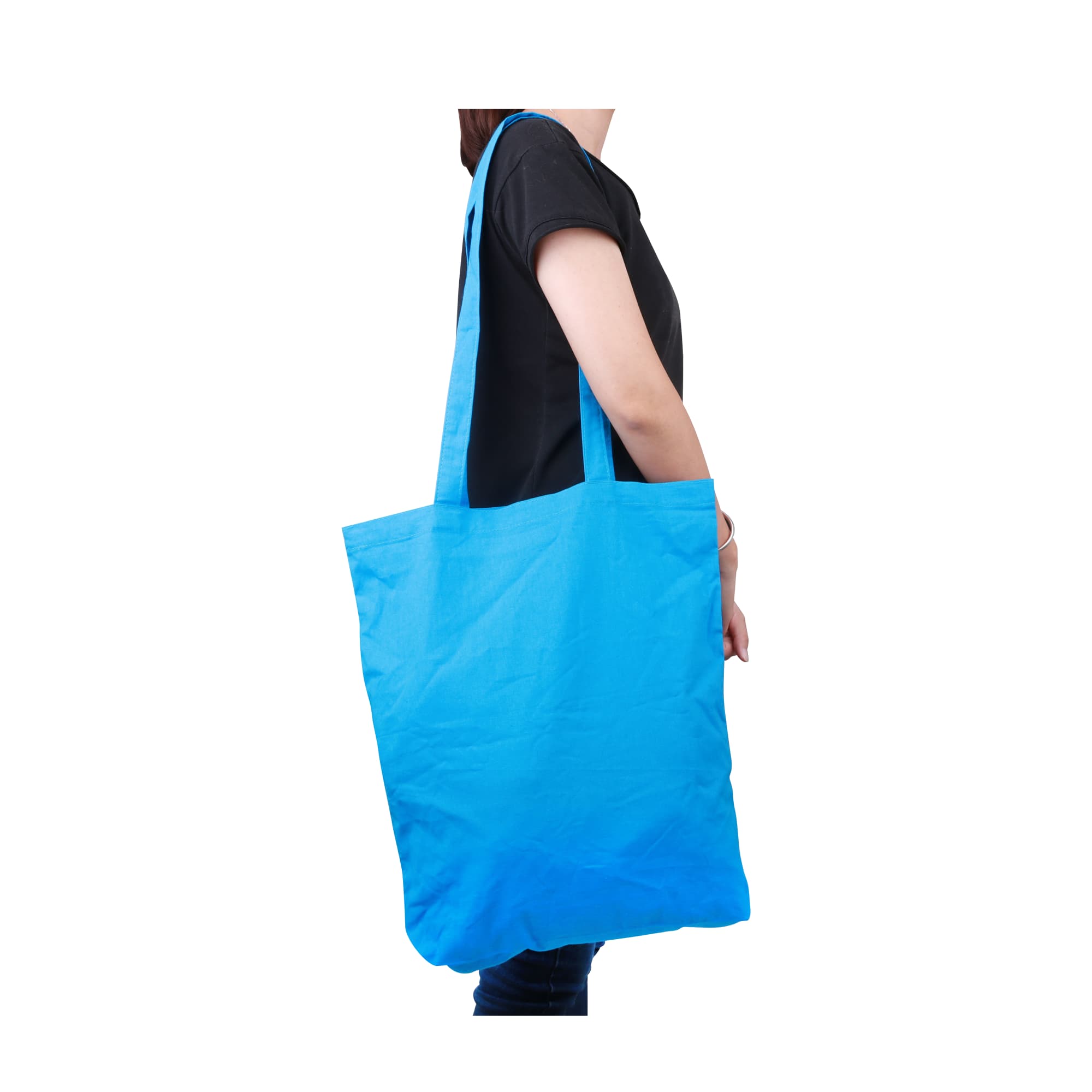 140gsm Coloured Long Handle Cotton Bag