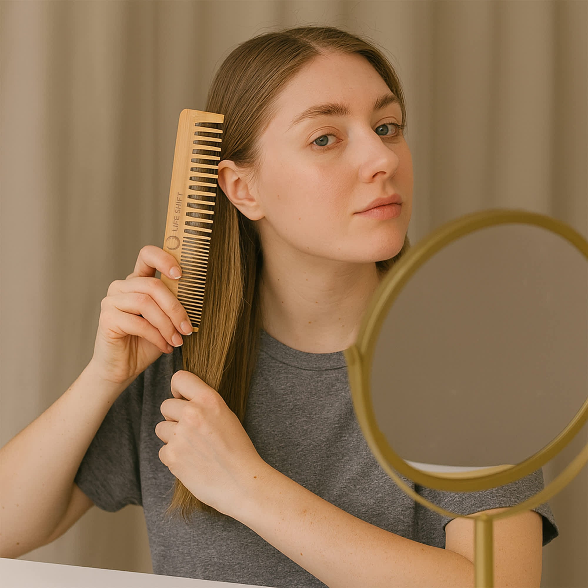 Blended-Tooth Bamboo Comb
