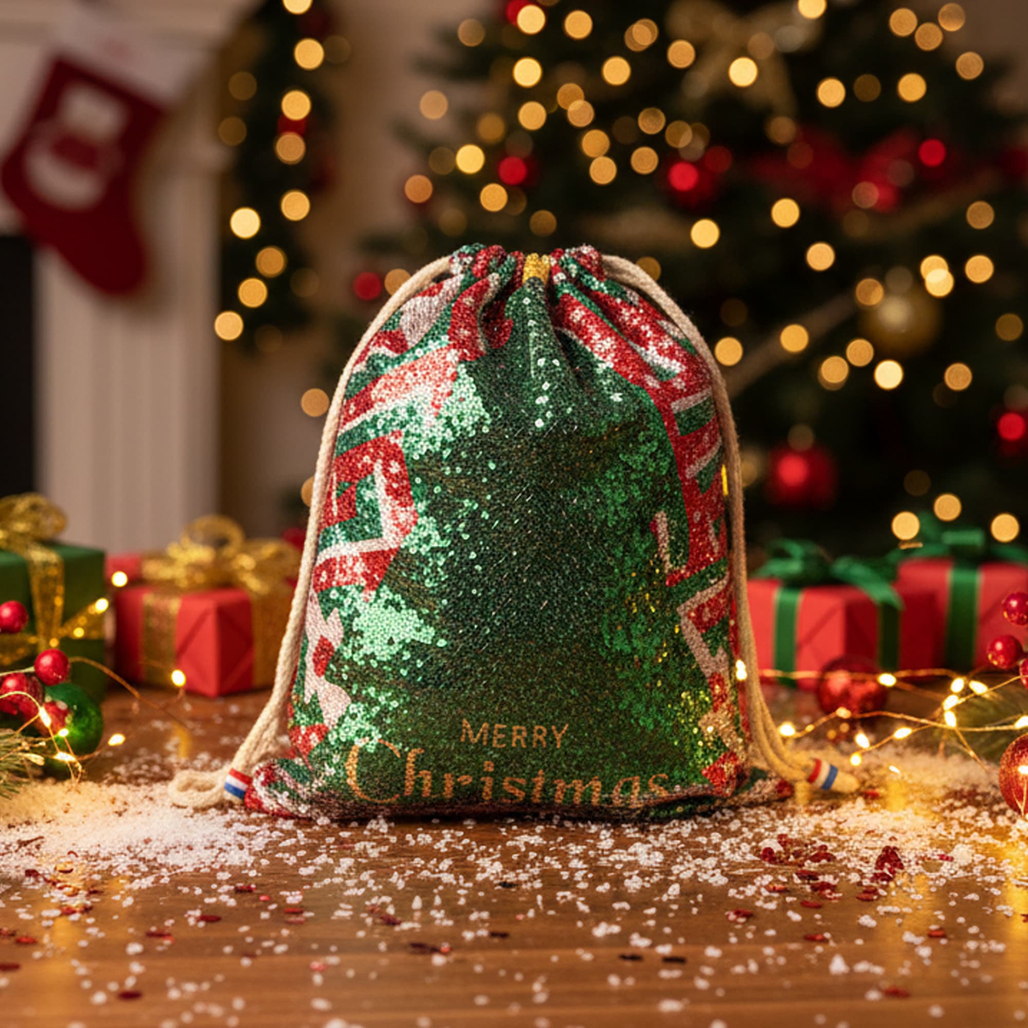 Sequin Magic Drawstring Bag
