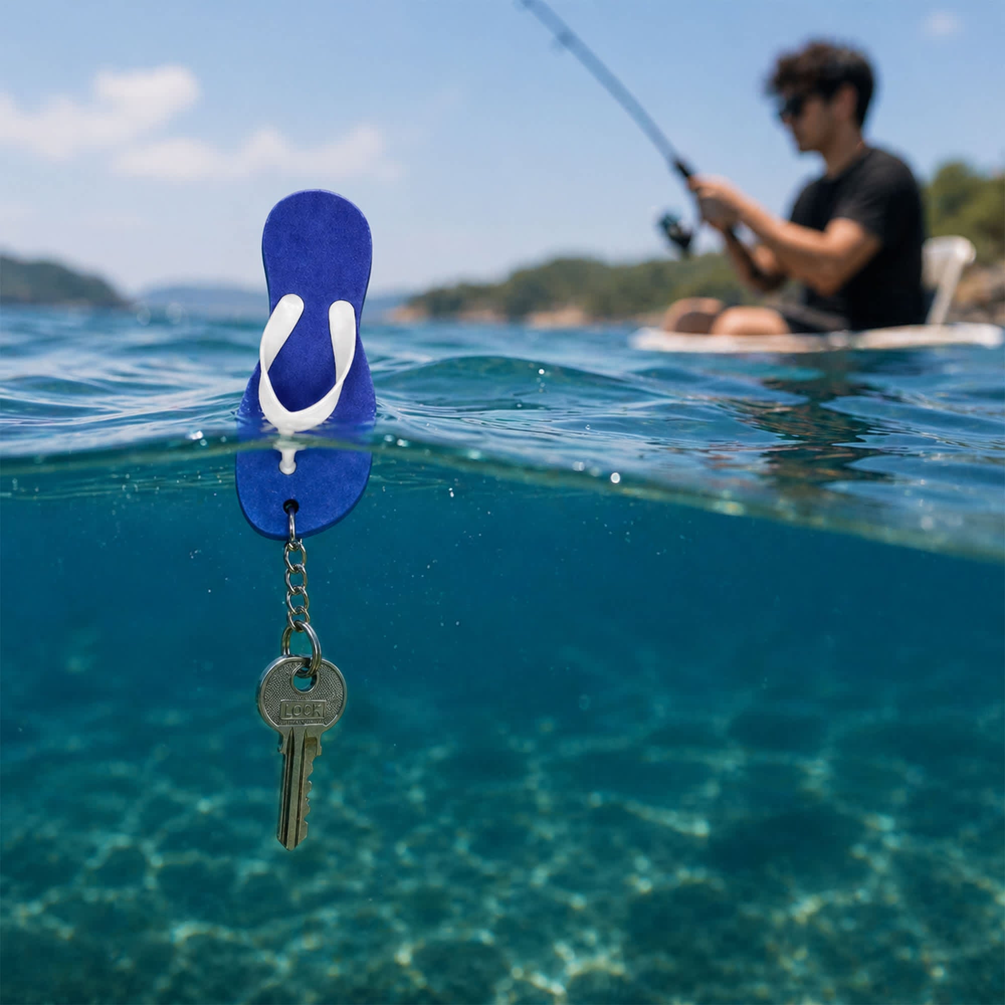 Thongs Shape EVA Floating Keychain