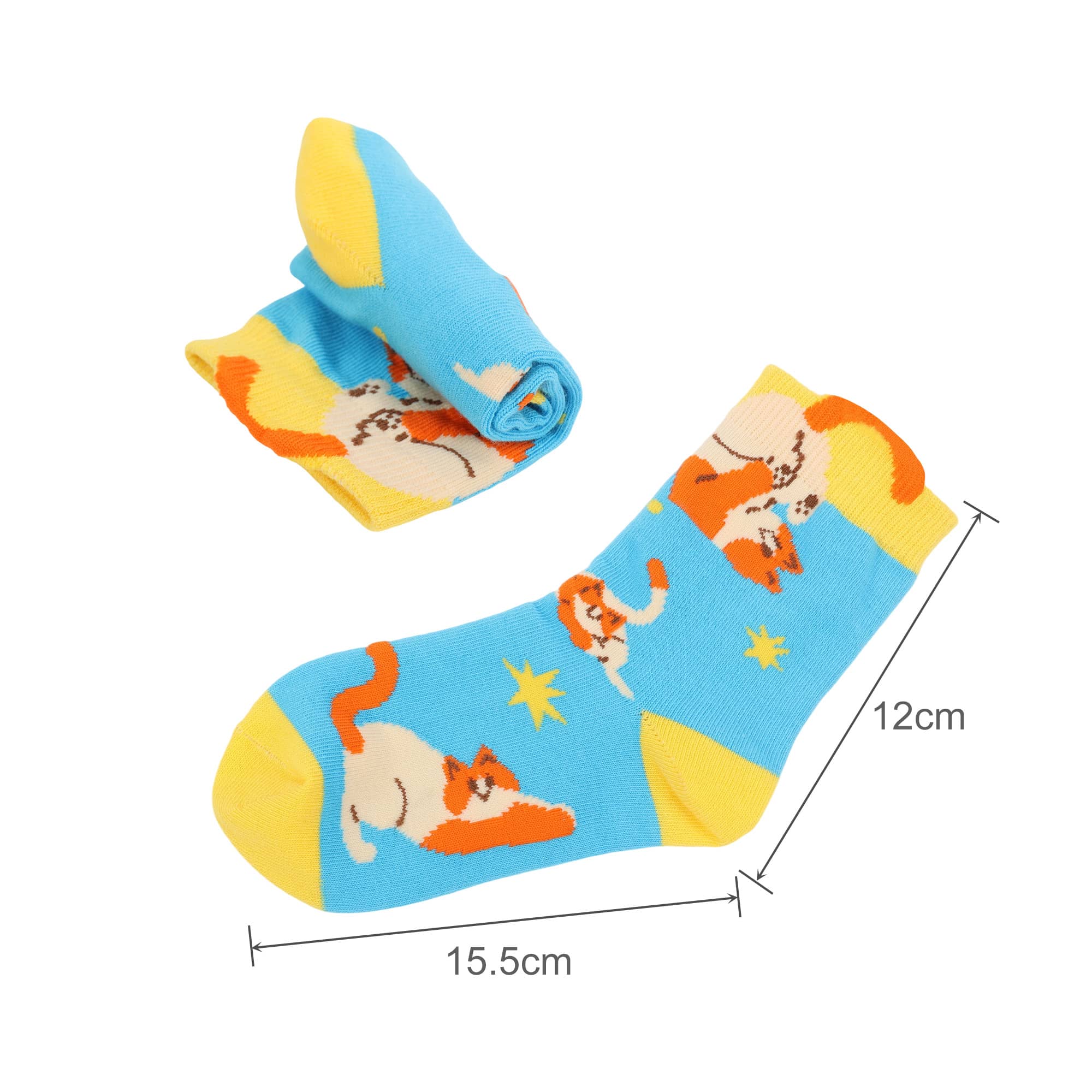 Ear Shaped Crew Kids Custom Pattern Woven Socks