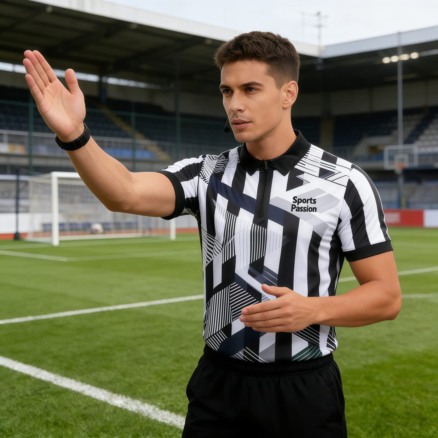 1/4 Zip Sublimated Short-Sleeve Referee Jersey